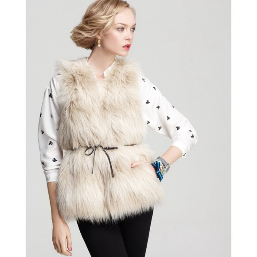 Juicy Couture Belted Faux Fur Vest